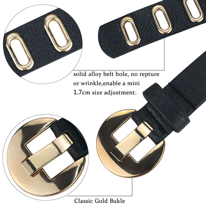 Leather Adjustable Hole Grunge Pin Buckle Belt