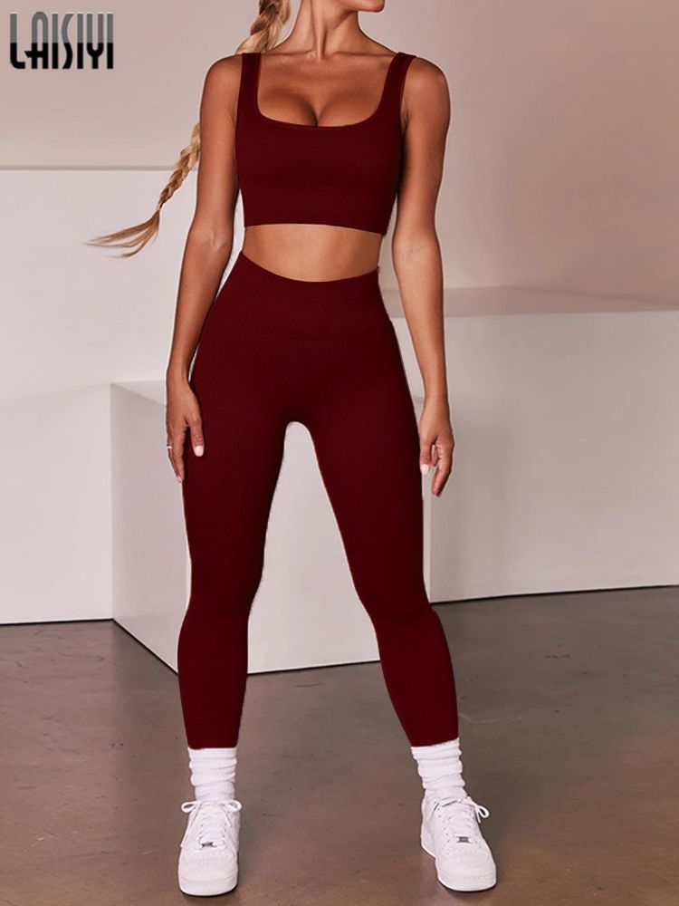 2PC Sports Bra/Legging Knitted Casual Suit